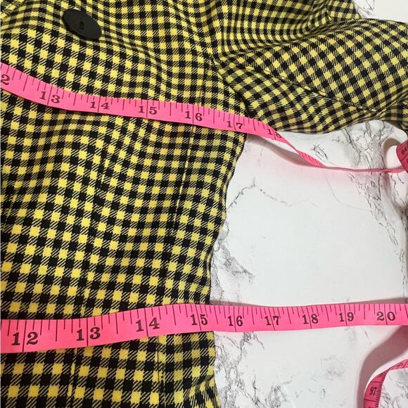 Vintage Escada double breasted wool cashmere check blazer yellow black Sz 36 - Picture 5 of 5